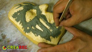zombie mask making with clay