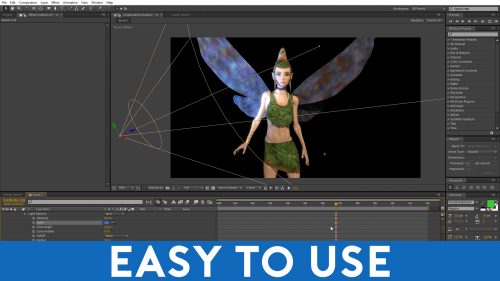 Fairy pre animated 3D model for After Effects